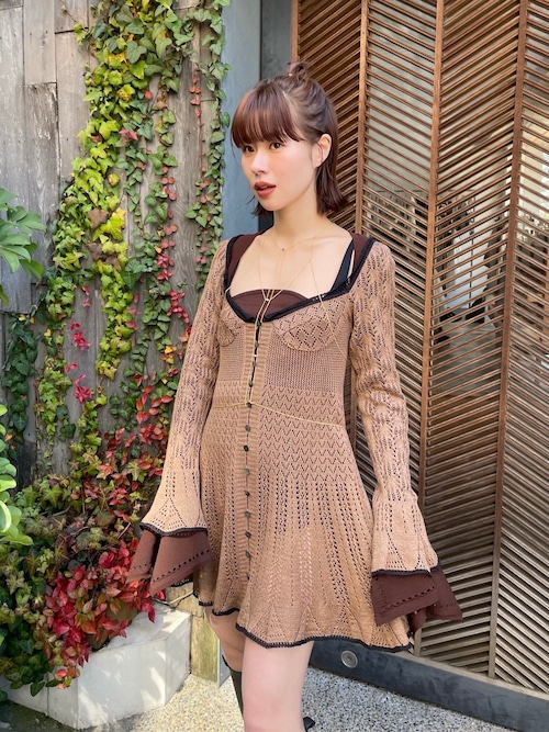 【24SS】FETICO フェティコ / LACE KNIT MINI DRESS