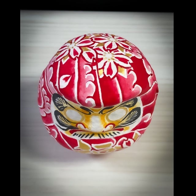 大きいサイズ 清潔で未使用 伝統的な達磨 赤 青運 30cm x 30cm 大きい