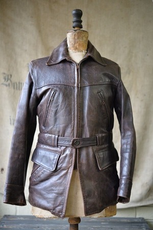 1940's-1950's VINTAGE GRAIS U.S. PONY HIDE LEATHER SPORTS JACKET SIZE 38