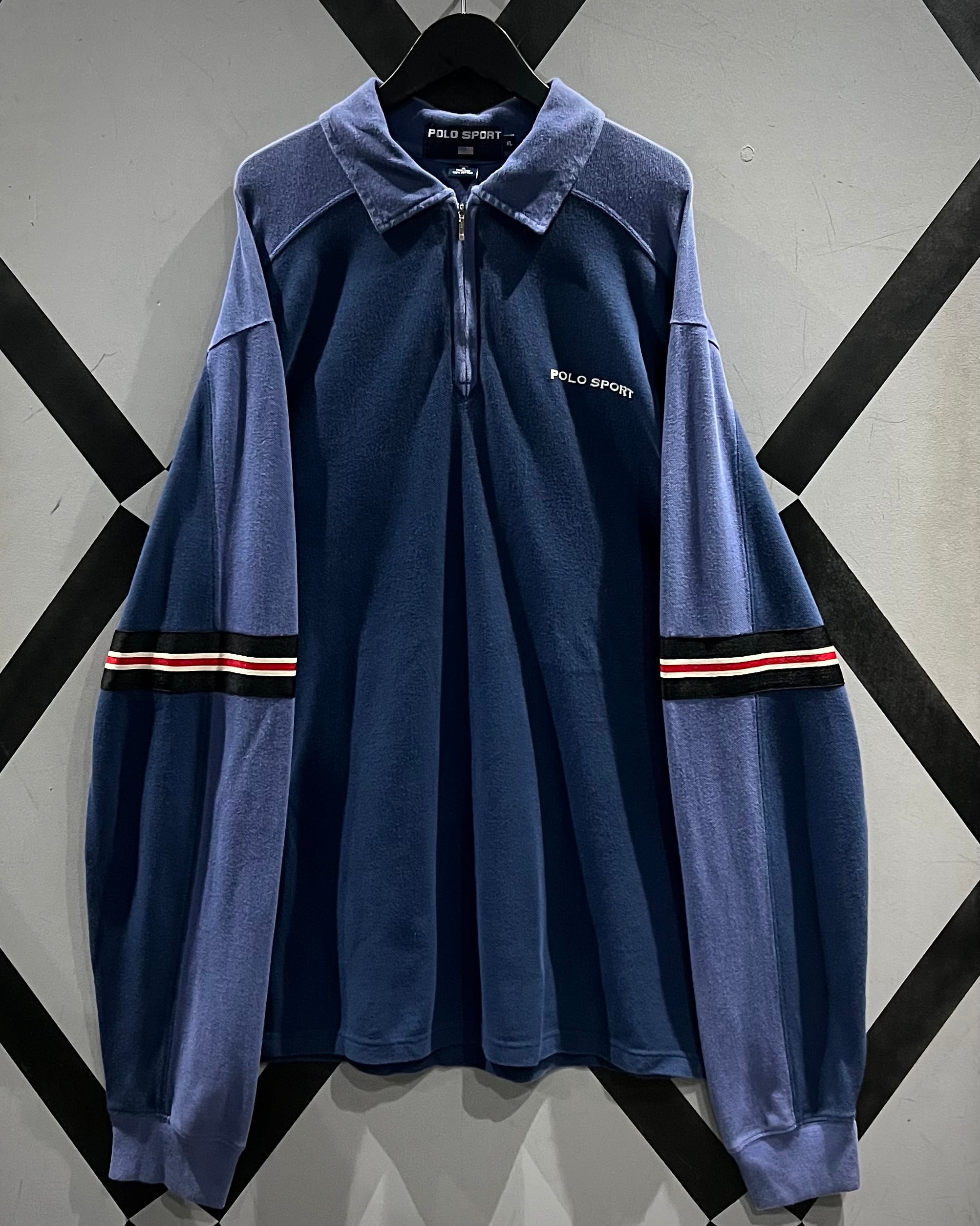 X VINTAGE】90's “POLO SPORT RALPH LAUREN” Switching Half Zip Polo