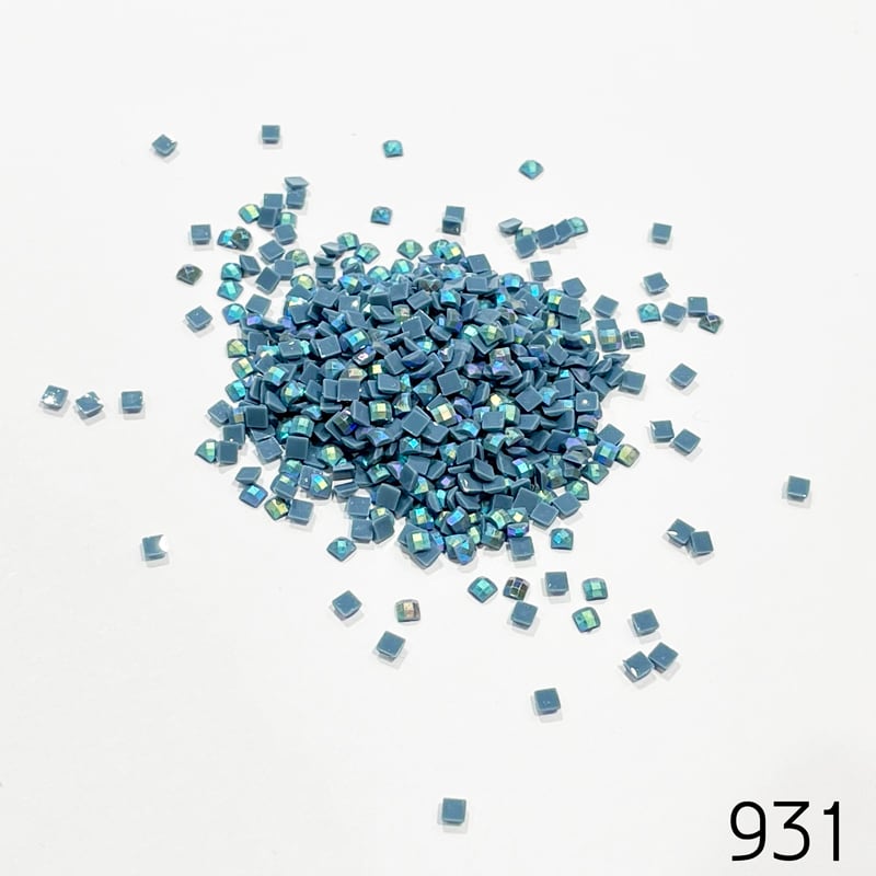 キラキラ✧オーロラビーズ 四角型 ブルー系①（158・564・597・598