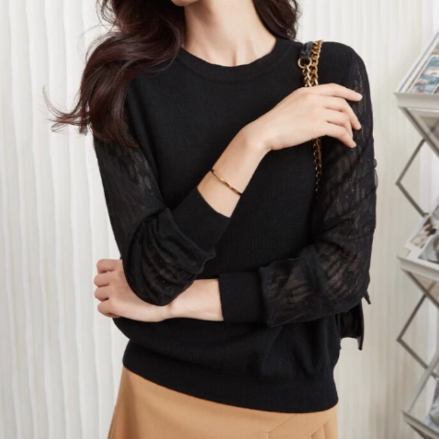 レースニットシャツ（2color） A0516