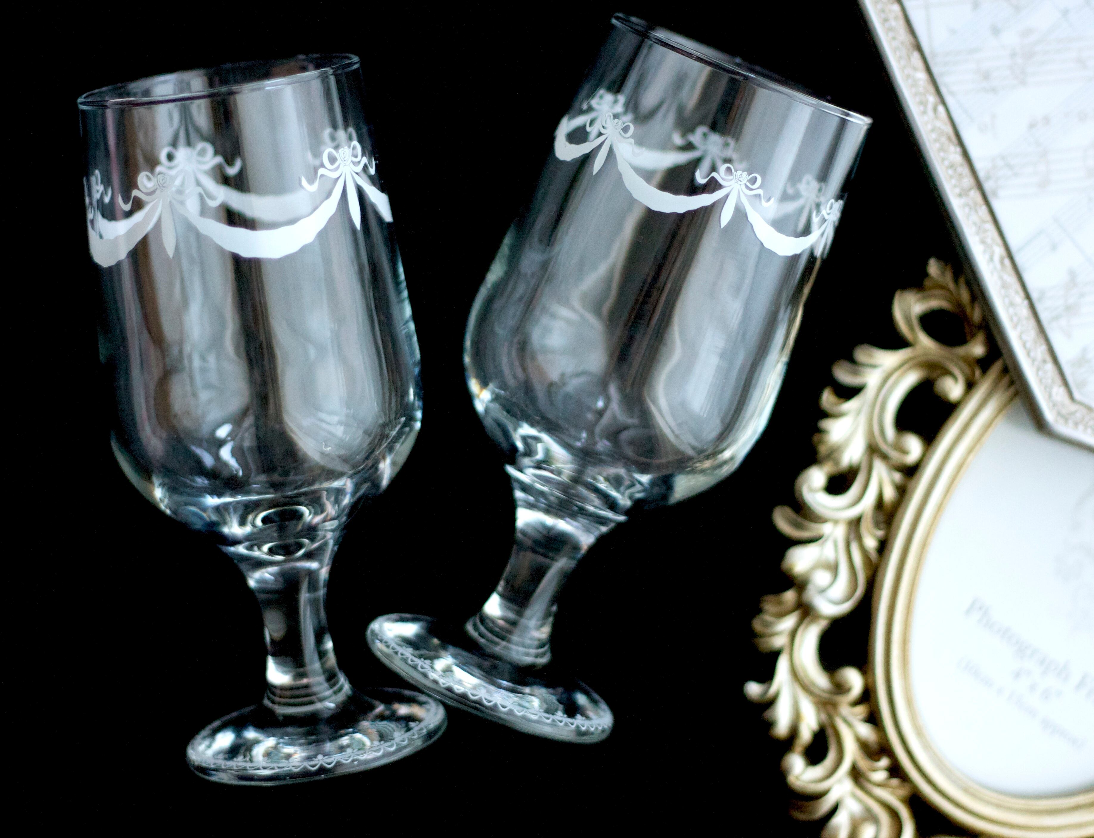 ガラス用】リボンガーランド＆ライン A3サイズ ホワイト