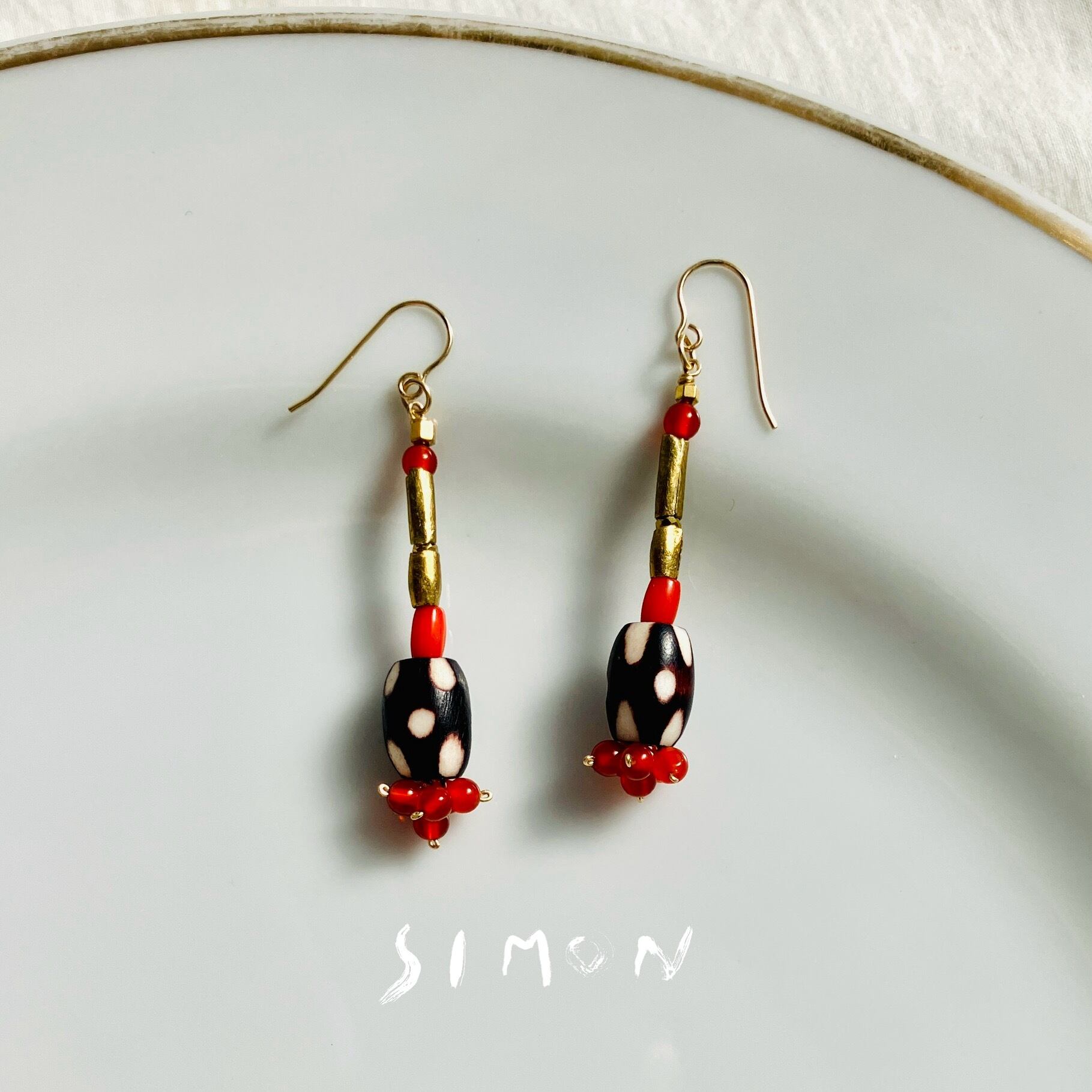 Mambo no 5 K14gfフックピアス 1点もの イヤリング等変更可 | simon