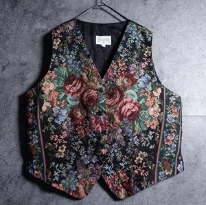 Multicolor Flower Pattern Design Gobelins Vest
