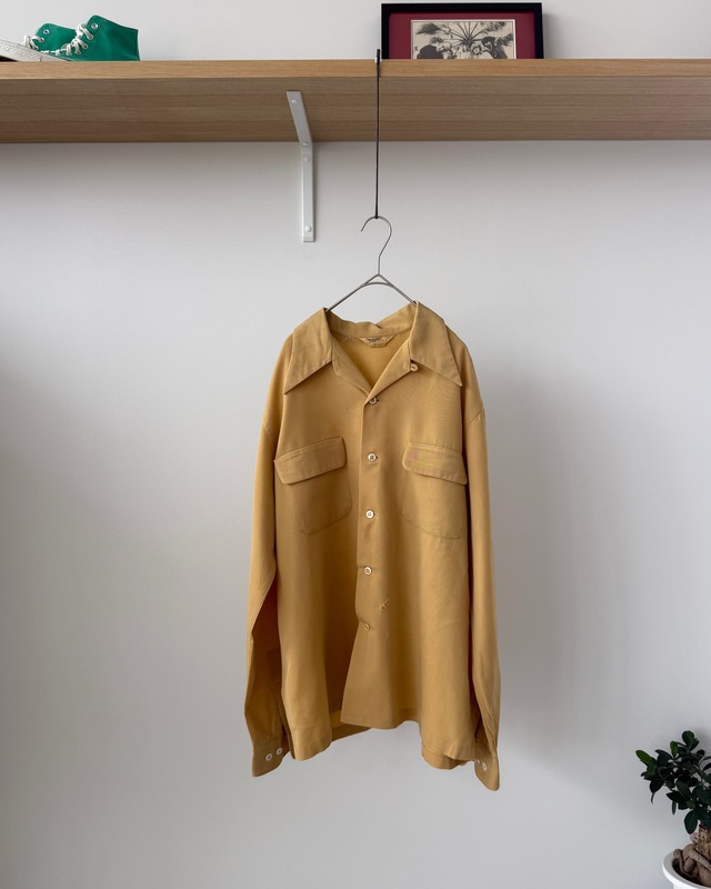 -BOTANY BRAND- Vintage 70s L open collar shirt