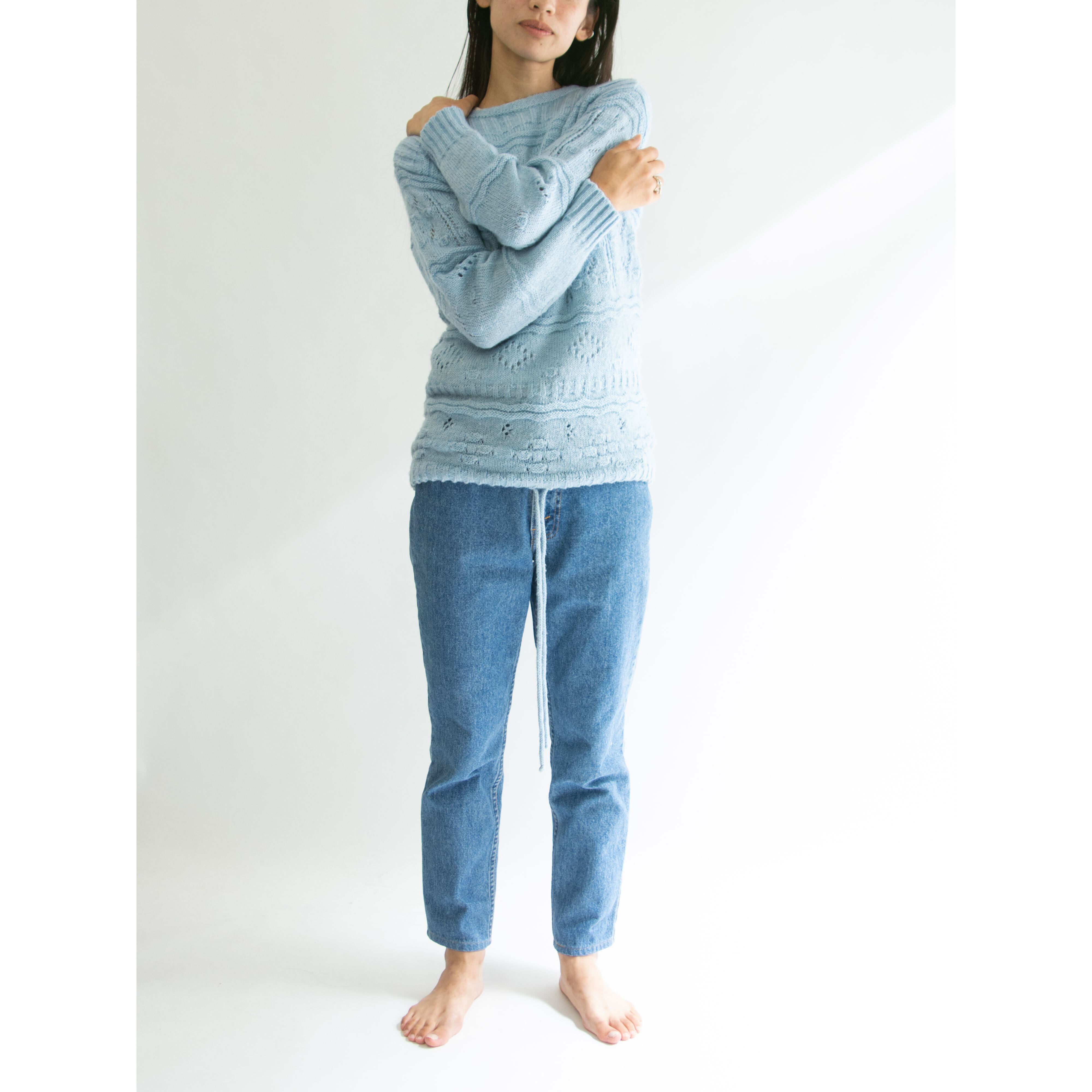 【courreges paris】Made in France 70's Acrylic-Wool Sweater(クレージュ フランス製アクリルウールセーター ニット)