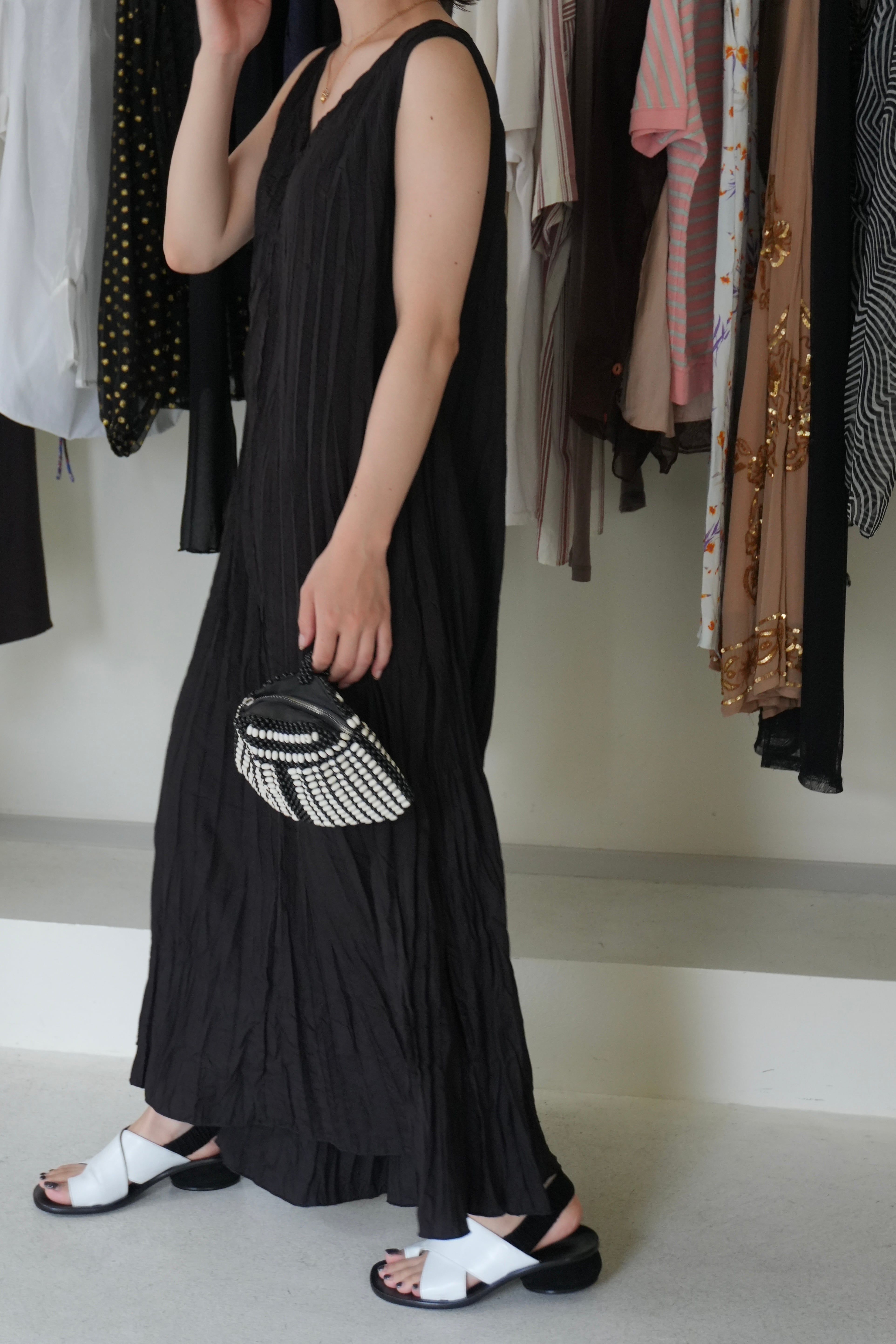 90s pleats one-piece