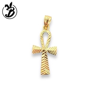 10h Gold pendant top - Ankh