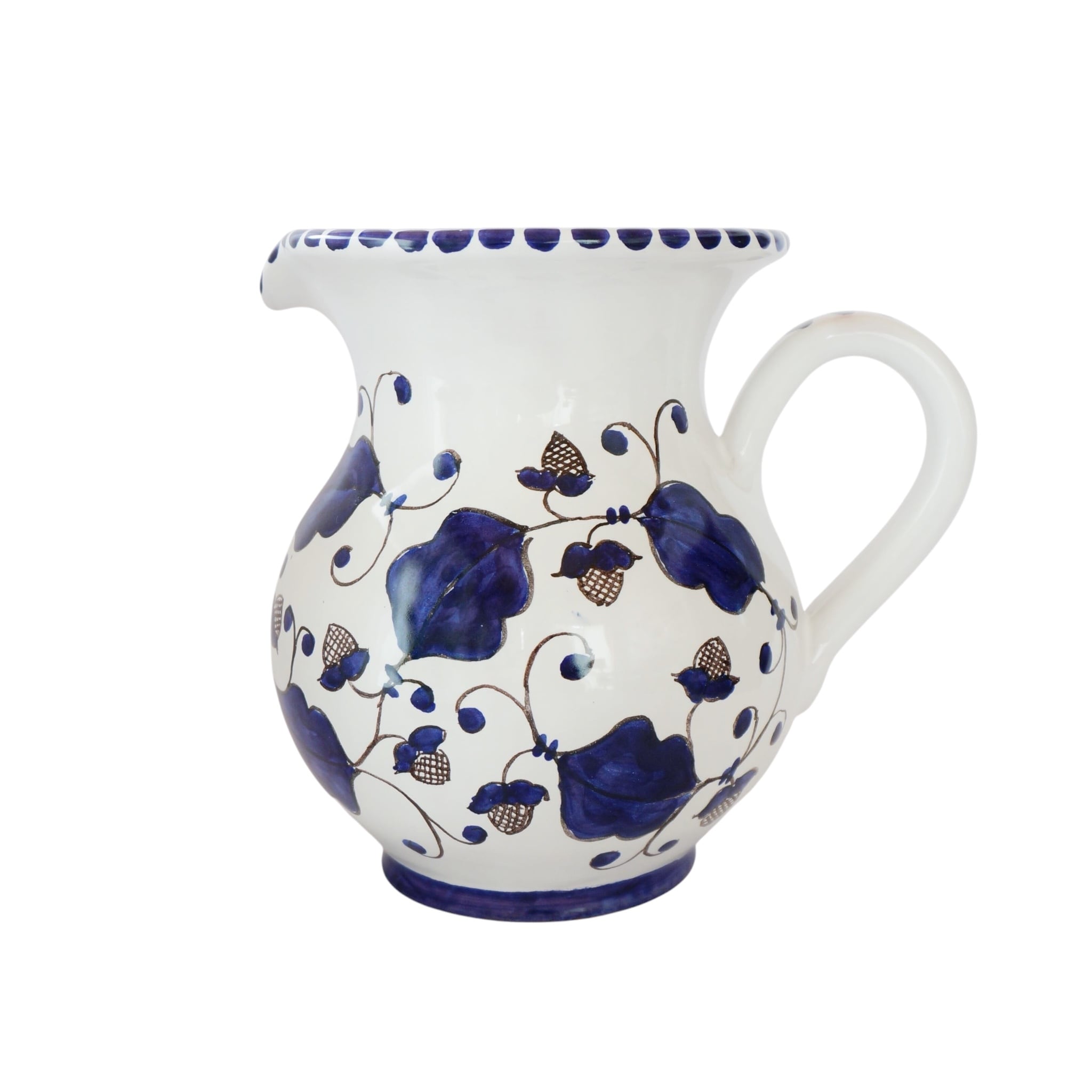 水差し ジャグ 16cm 1000mL BRC005 コバルトブルー 草花模様 マヨリカ