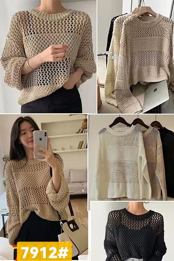 鍵編みプルオーバー　AJ1079-7912