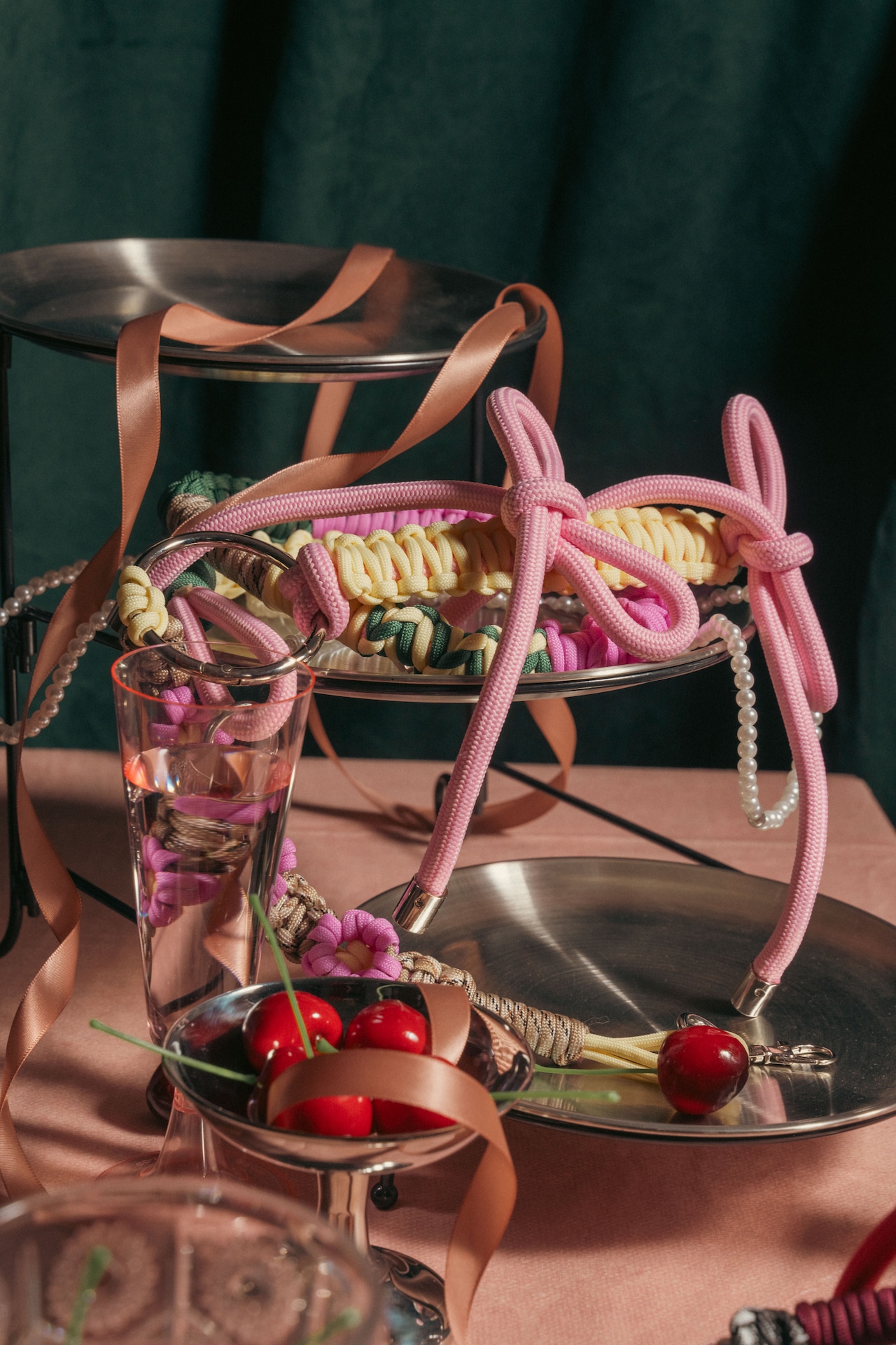 2way big ribbon flower strap Sugar Pink