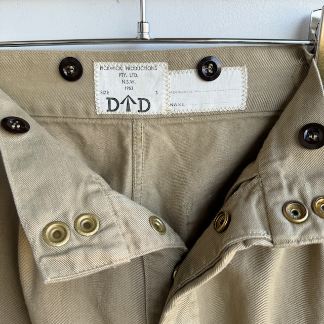 オーストラリア軍 Australian Army チノパン 50s カーキドリル サイドアジャスター ミリタリー ヴィンテージ古着 3 画像4