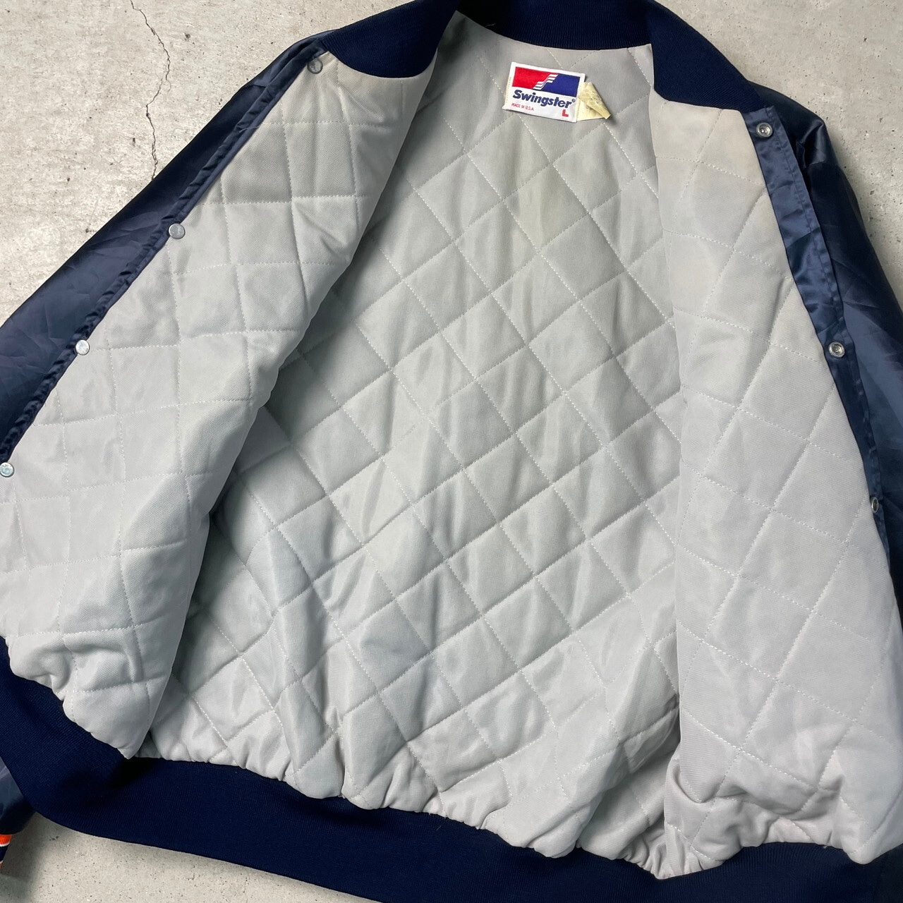 90年代 USA製 Swingster サテンスタジャン メンズL 古着 90s 