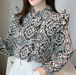 ダマスクモチーフフリルブラウス　　2322