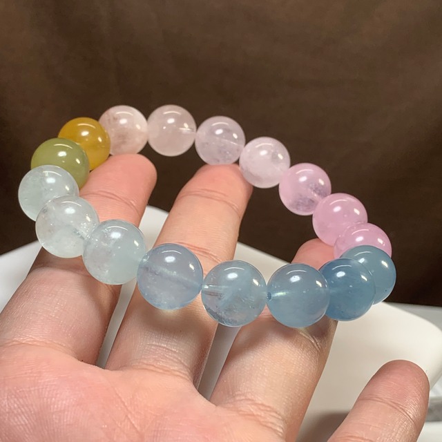 no11.爽やかパステル☆グラデーションミックスベリル ブレスレット