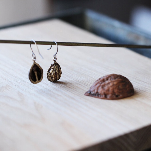 オニグルミ｜ピアス｜イヤリング｜P588