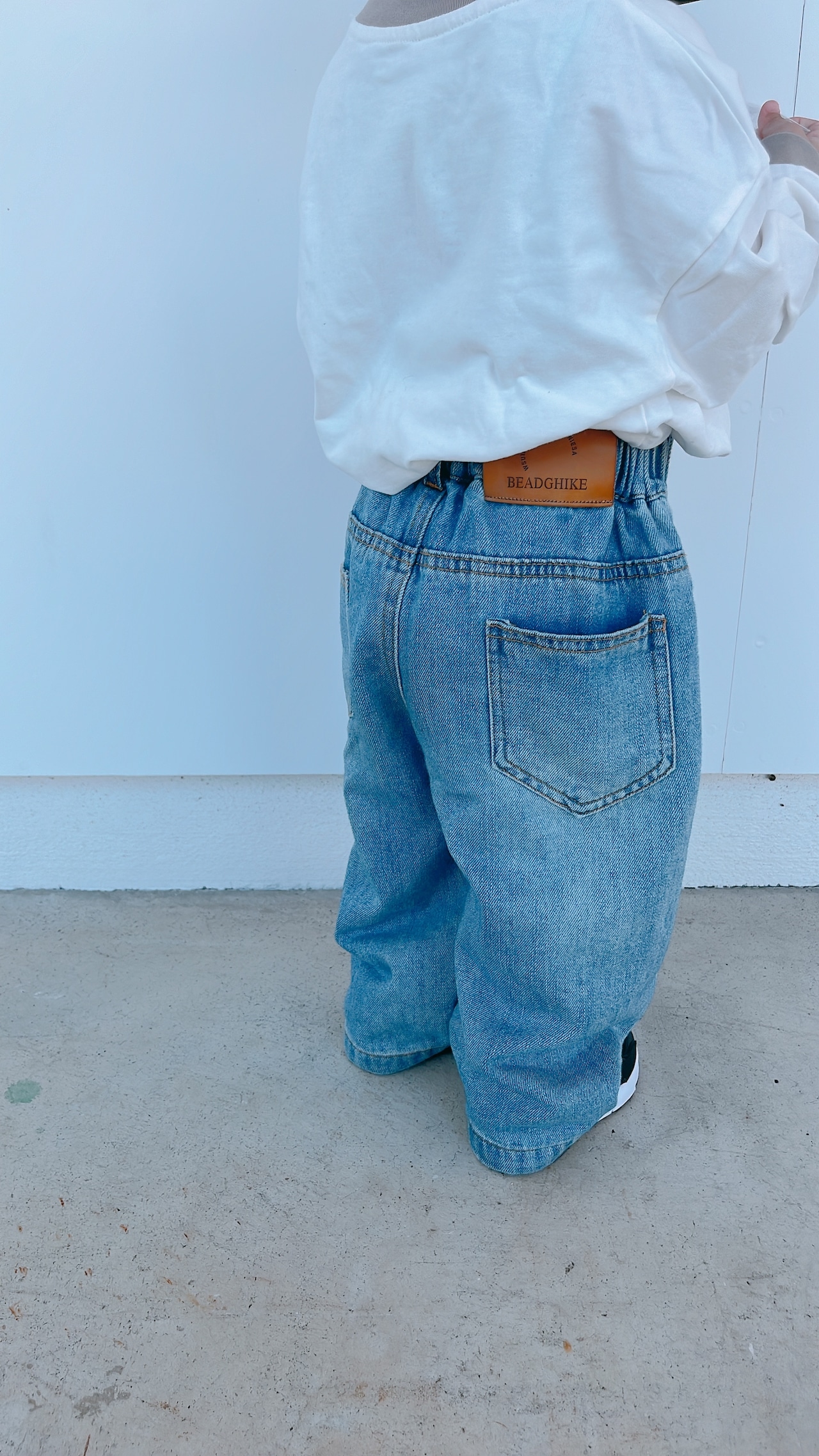 【outlet】loose denim pants