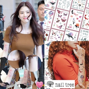 今だけセール!★ハンソヒ 着用!!【nail tree】どこでもつけれる アルーアタトゥーシール 10枚 セット!