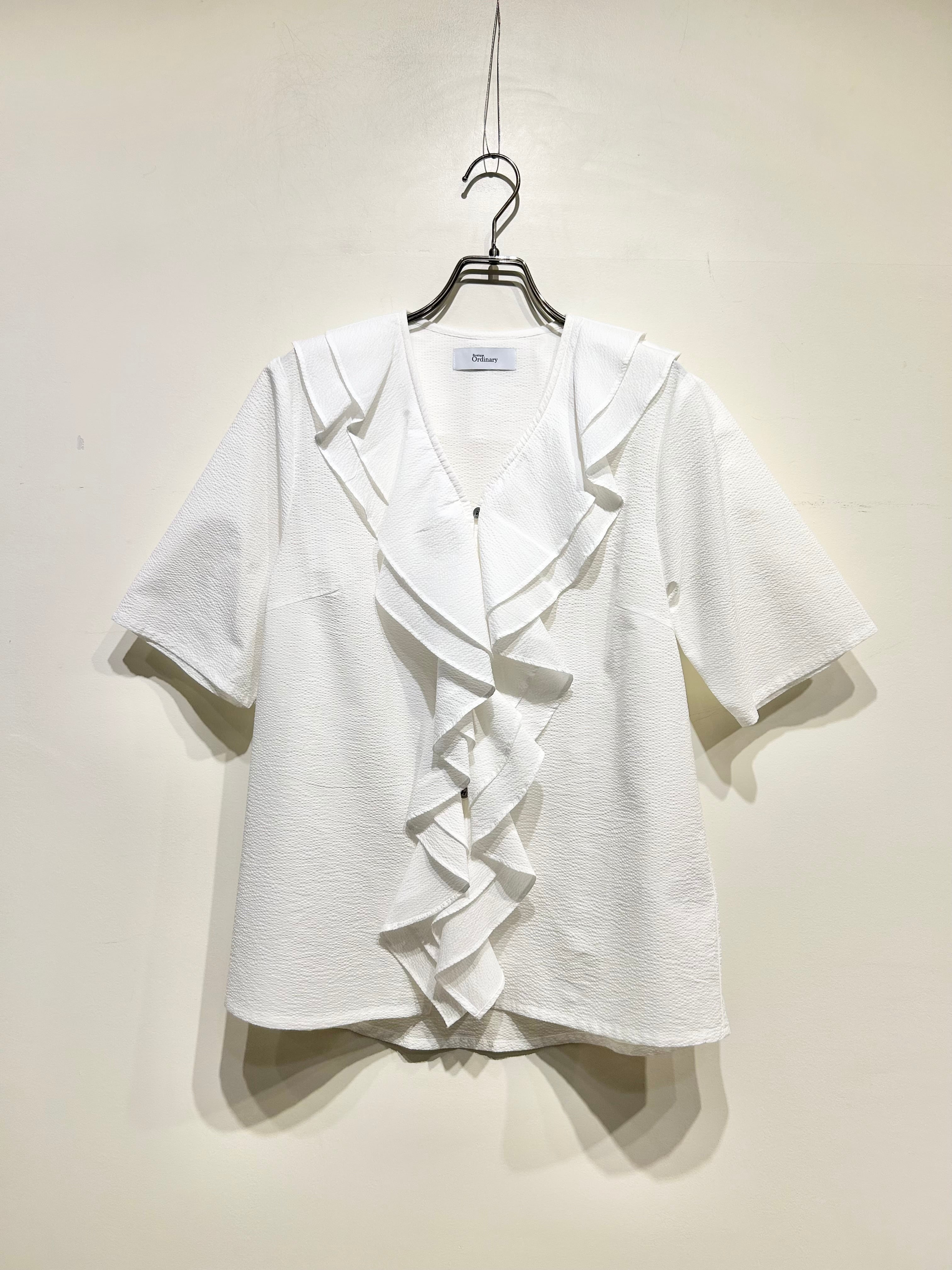 Boutique Ordinary ラッフルVネックブラウス
