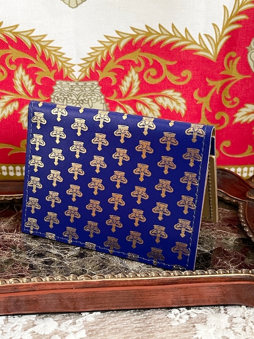『ロイヤルコレクション』ゴールド&ブルー カードホルダー  BUCKINGHAM PALACE CROWN RED CARD WALLETの画像