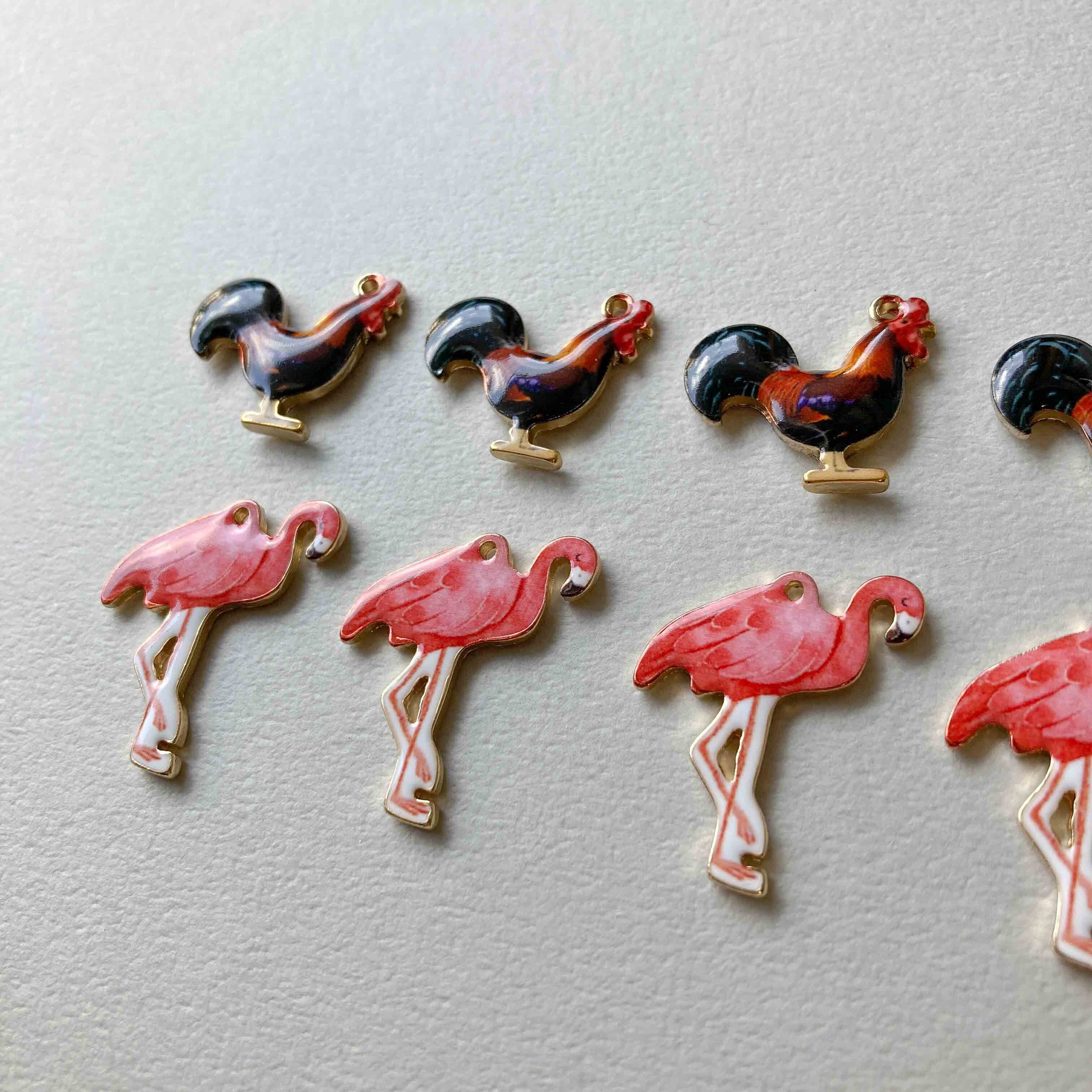 鳥のイラストメタルチャーム | Dua-アクセサリーパーツショップ