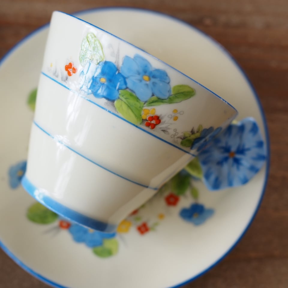 英国Paragon】パラゴン プリムローズボーダー フラワーハンドル カップ