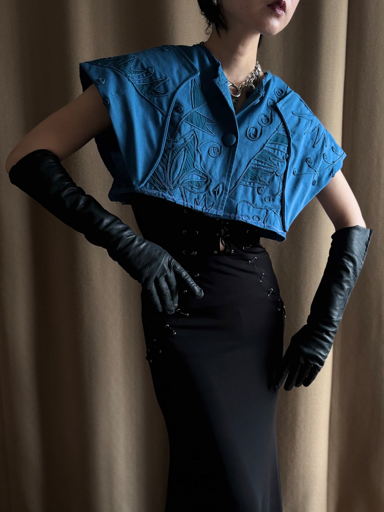 mode cord embroidery remake vest-5201-4