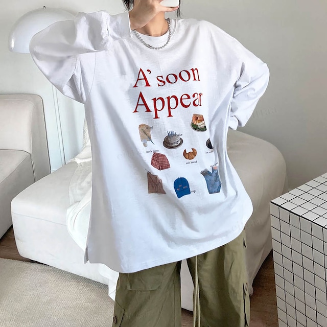 Y-3037　2023新作♡AppearプリントTシャツ　ホワイト