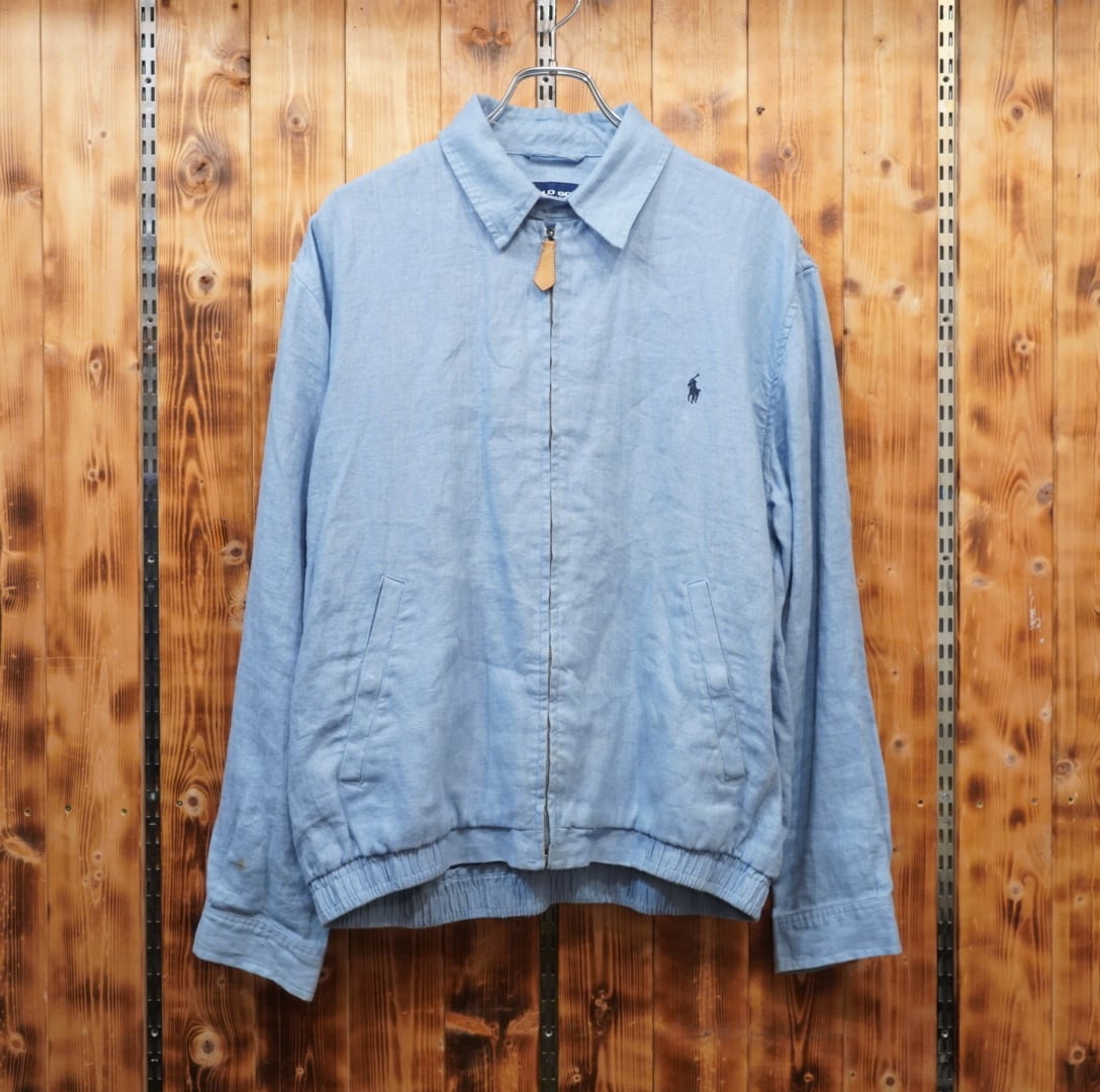 90s pologolf ralphlauren リネン スイングトップ L/ポロゴルフ ラルフ