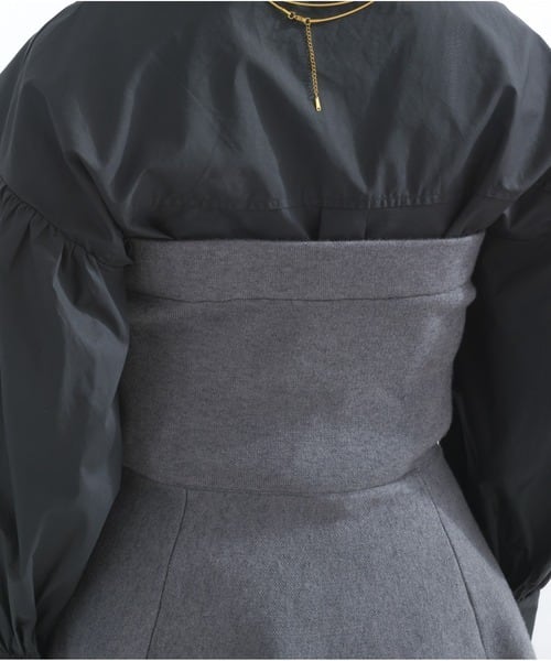 31461 ペプラムニットビスチェ black | エルキカク