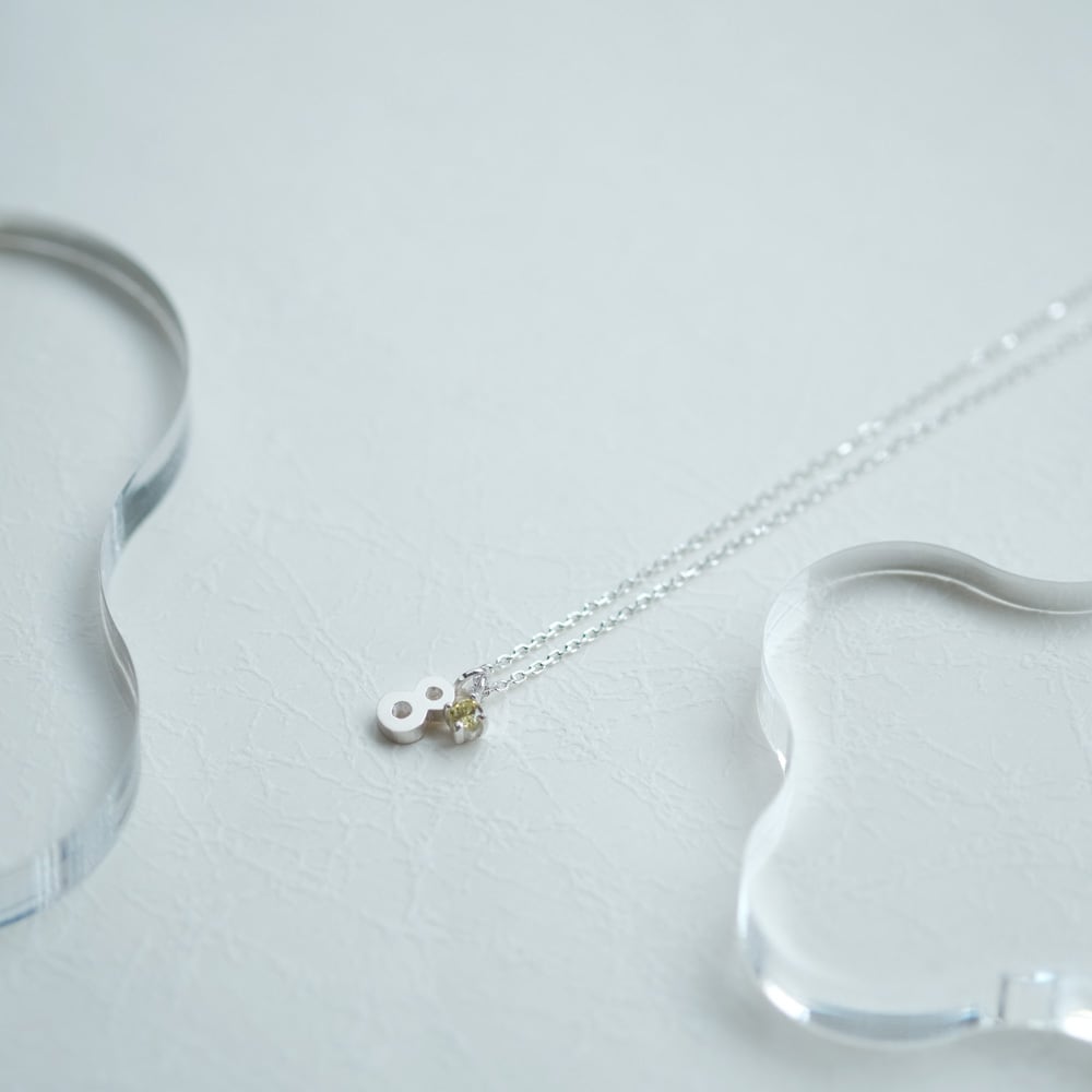 数字 & 8月誕生石 ペリドット ネックレス シルバー925 | クラウド