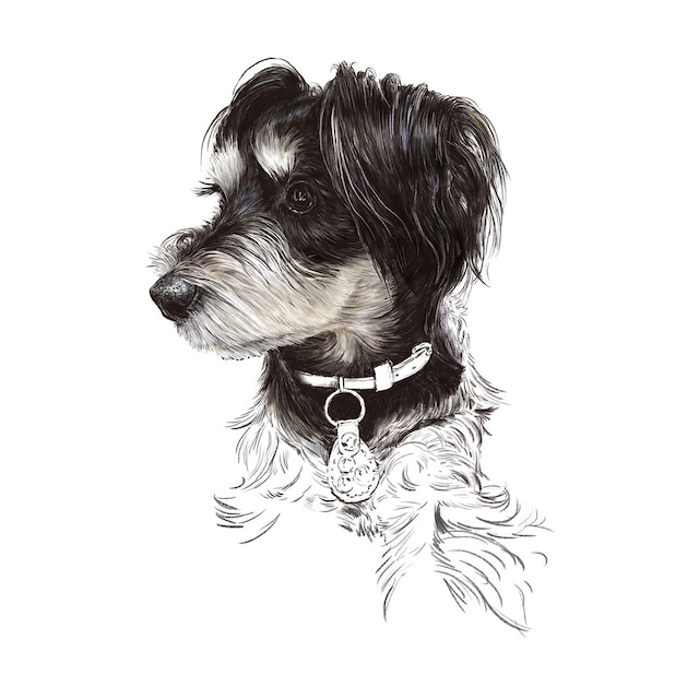 デジタル画・DG002 - 犬の肖像画　ジークレー印刷（証明書付き）（画像データ付き）