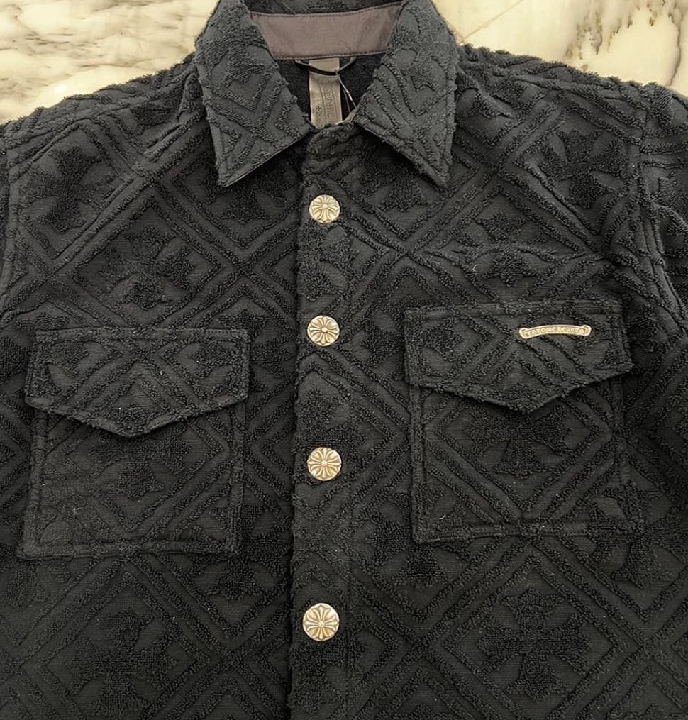 CHROME HEARTS Y NOT CH Plus Pattern Pile Terry Shirt Shorts Set Up