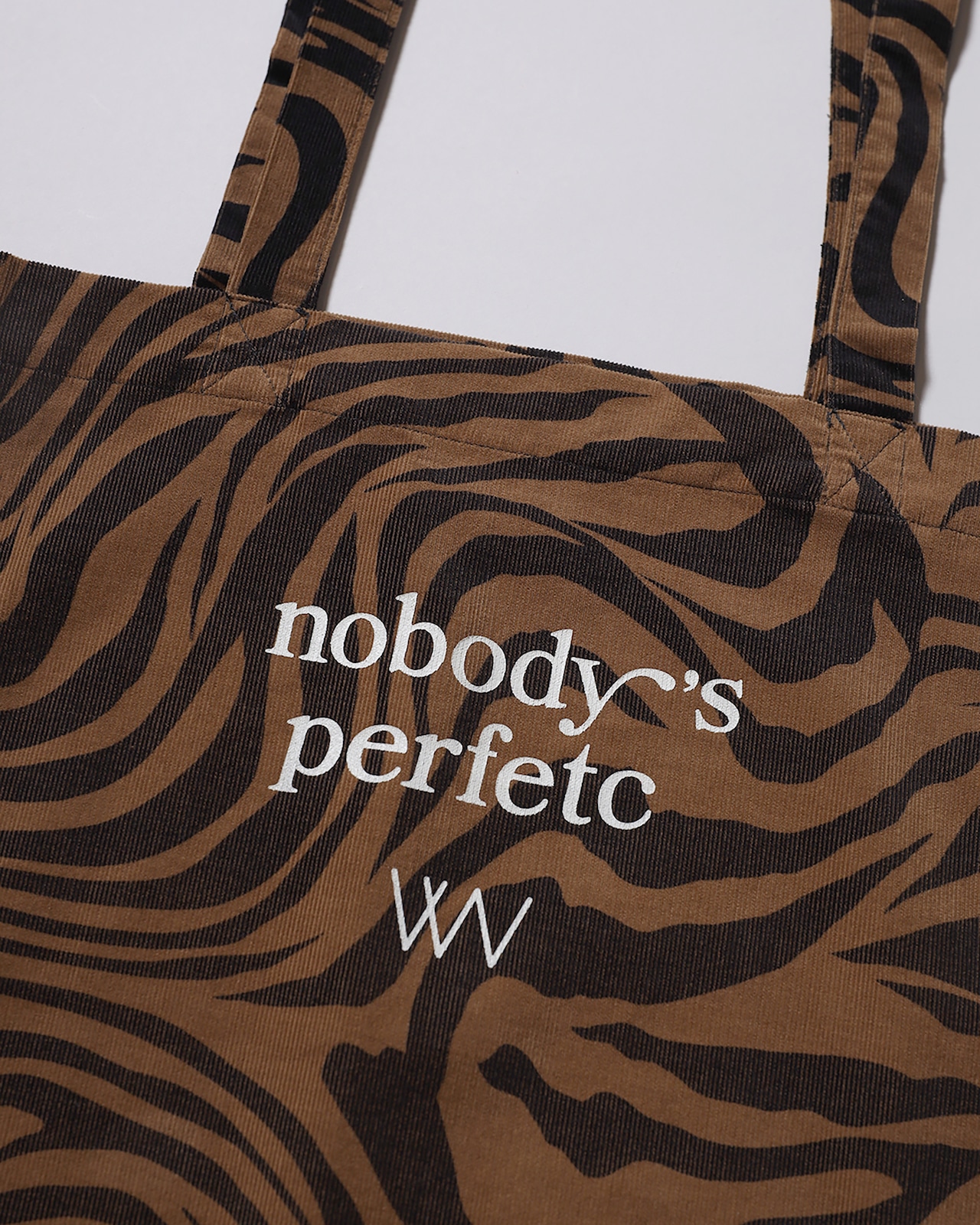 WV Original / nobody’s perfetc Tote Bag - Brown Zebra