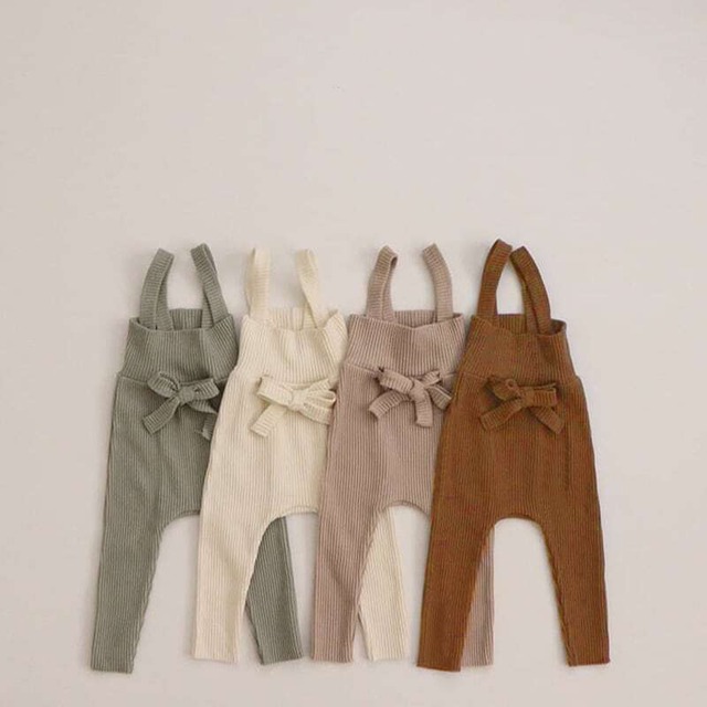 【秋作】くすみカラーリボン付きサロペット　全4色