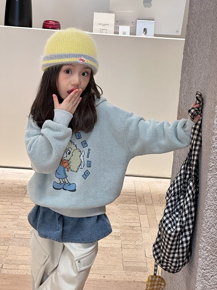 もこもこイラストパーカー