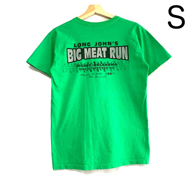 輸入古着 2009年製 Big Meat Run ビッグミートラン Tシャツ 両面プリント グリーン オフロードレース 古着屋エゴトピア
