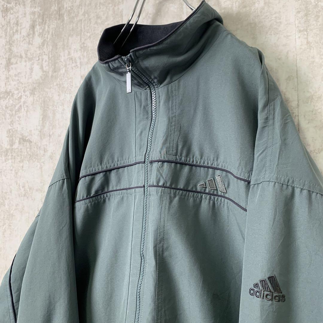 00s adidas フロントロゴ ナイロンプルオーバー