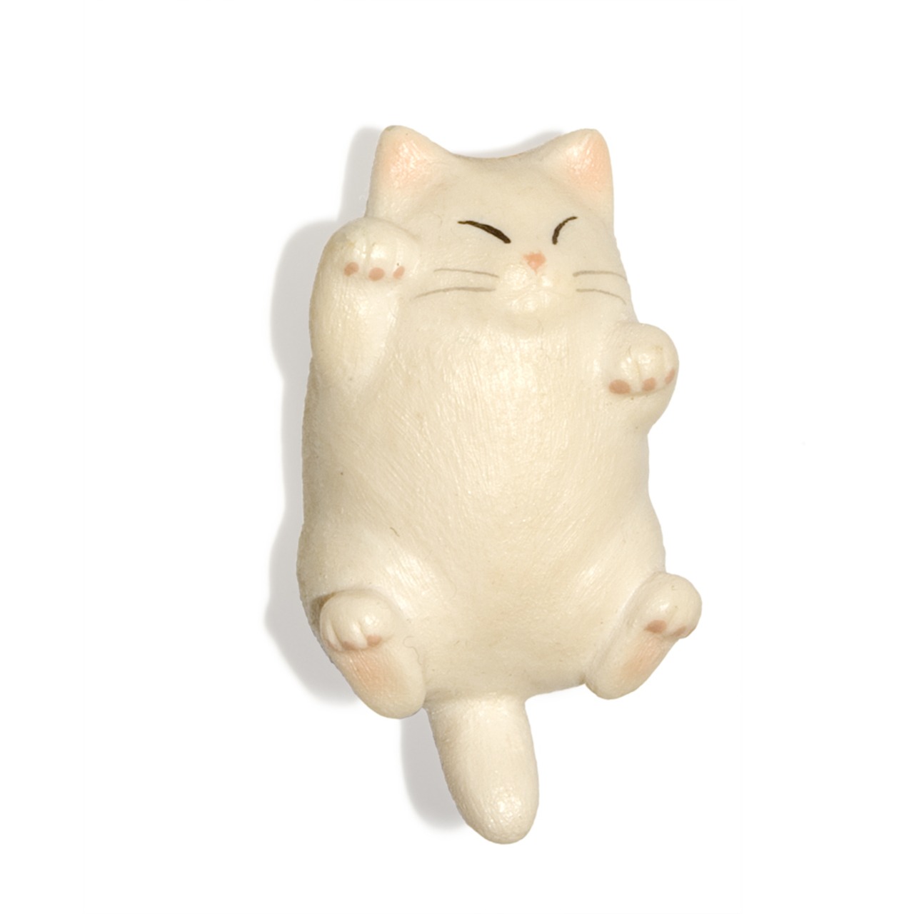 ペットラバーズ 猫どん でぶ猫 白 ビーズ ストラップ N-2306