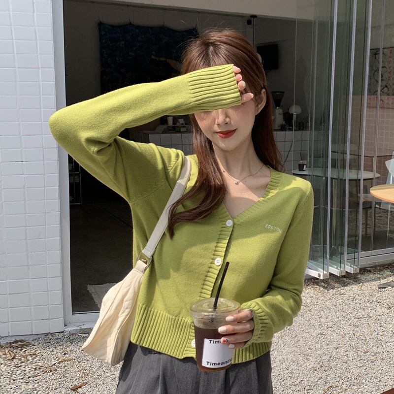 スタンダードブラウス スプリングカーディガンジャケット ショートニットセーター レディース レトロ 春物 試着室57137592261