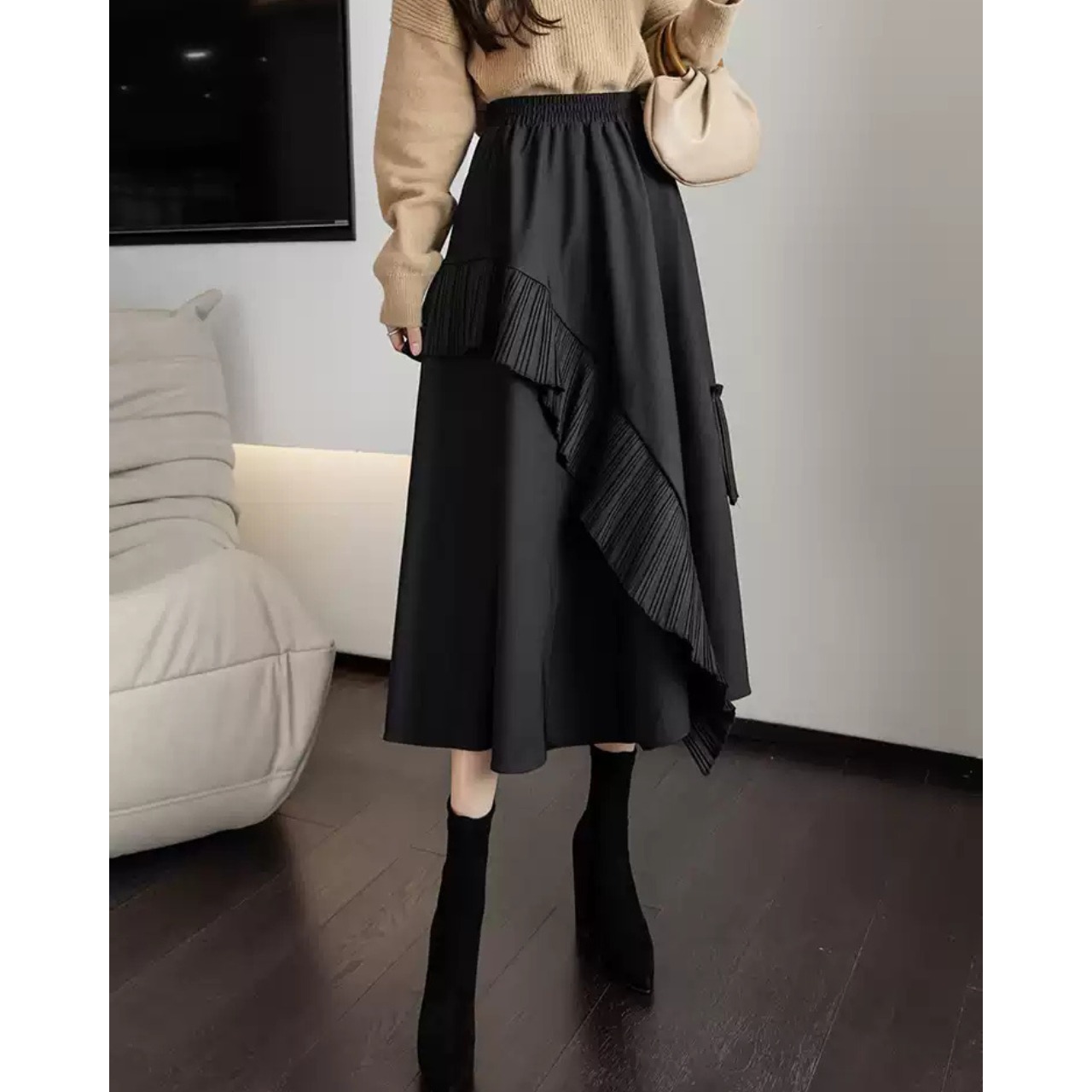 フリル アシンメトリー スカート 10303