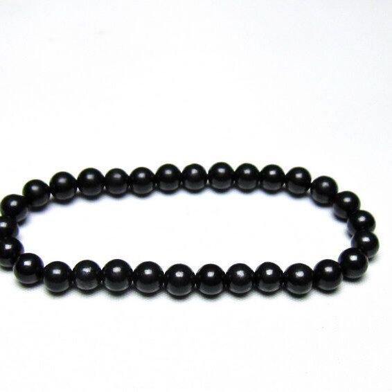 シュンガイト ブレスレット 6mm 一点物 メール便可 111-49644