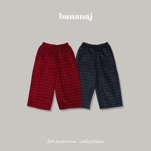 【Banana J】タータンチェックベリーパンツ レッド 80〜120cm 240861