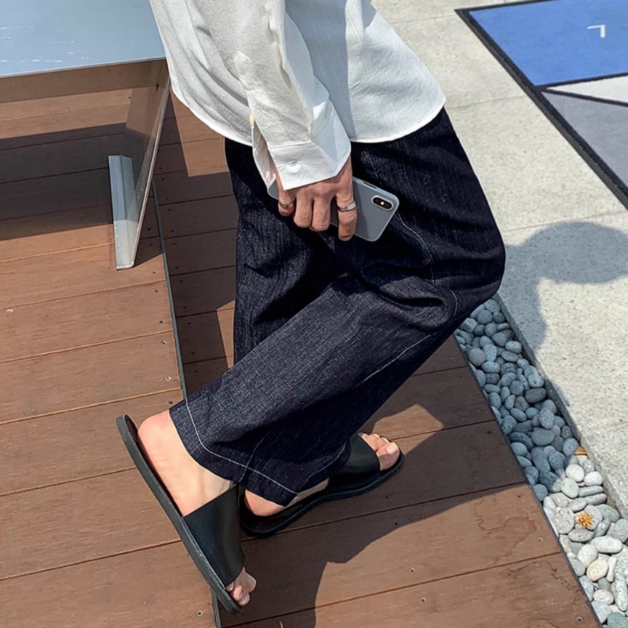 キレイめワイドレッグデニム　0657