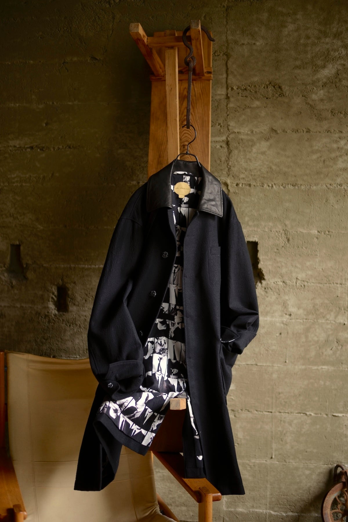 blackbird / hooded skipper long sleeve cutsewn (gray ＆ yellow