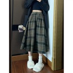 ミモレ丈 チェック柄スカート G10CSK0008