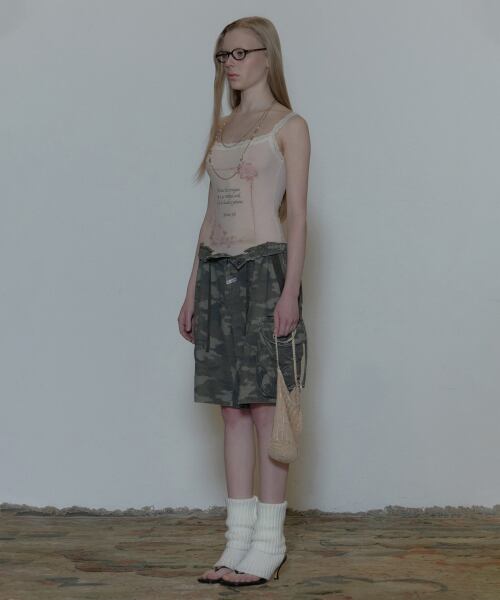 SCULPTOR] Twill Cargo Half Pants Forest Camo | もごつ
