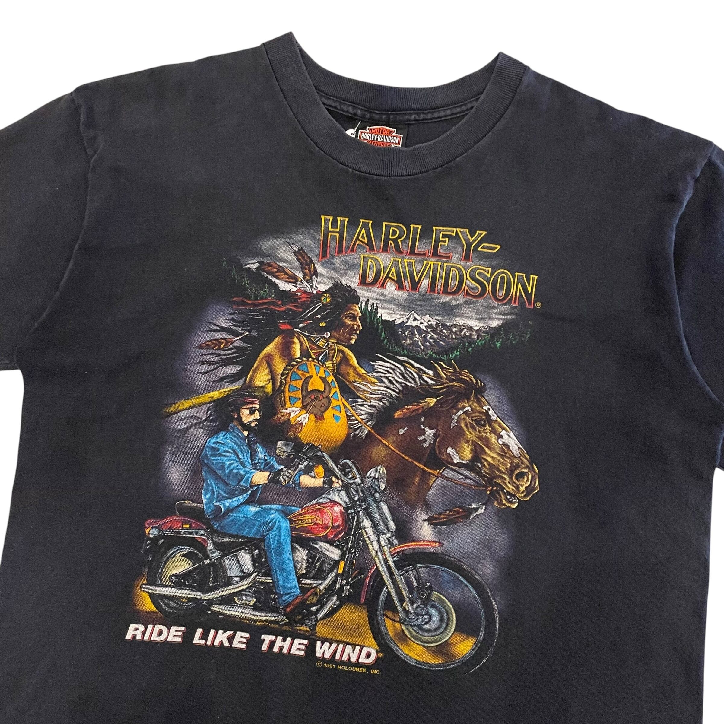 先住民&ハーレー】90's HARLEY-DAVIDSON T-shirt | PAY ID