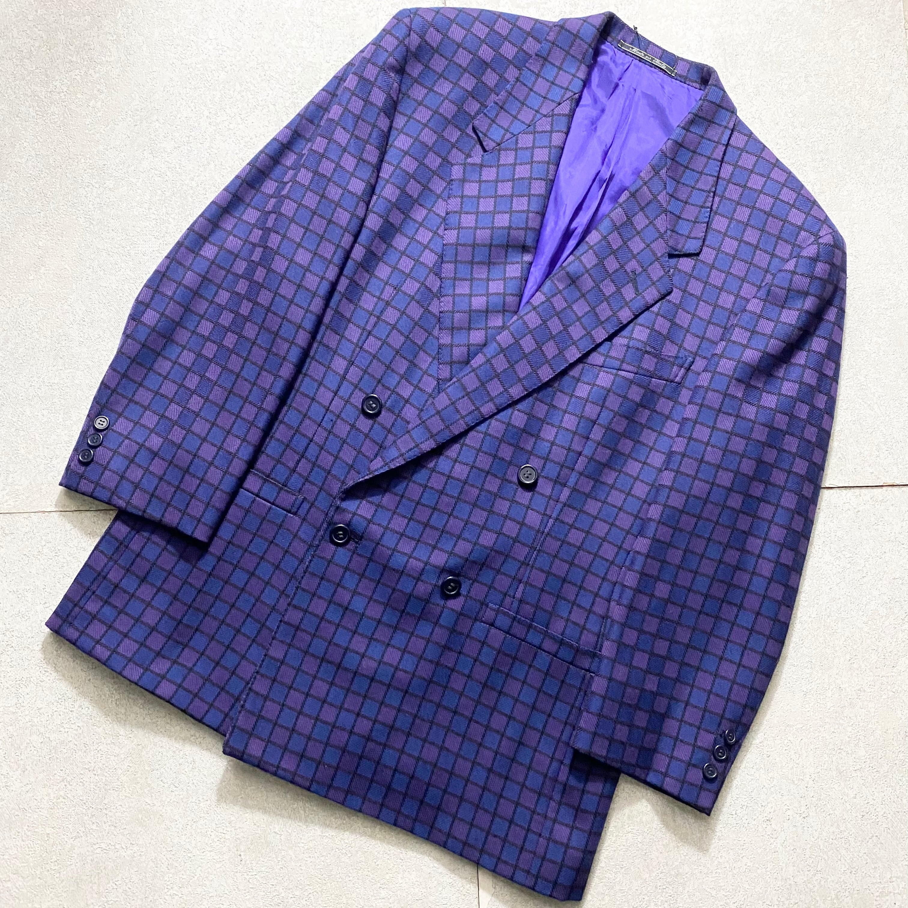 vintage GIANNI VERSACE block pattern purple tailored jacket | NOIR